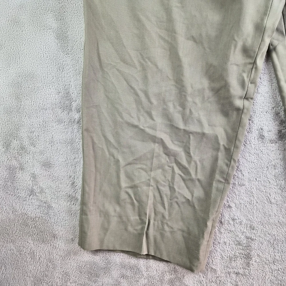 Canali Proposta Mens Wool Dress Pants Green Pleated 38 Luxury Made In Italy